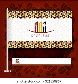 Corporate identity flag rule Menu Restaurant Background coffee beans brown