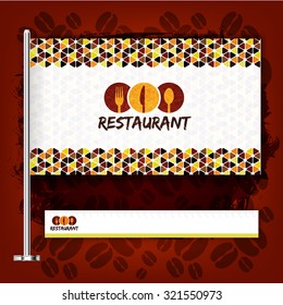 Corporate identity flag rule Menu Restaurant Background coffee beans brown