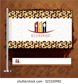 Corporate identity flag rule Menu Restaurant Background coffee beans brown