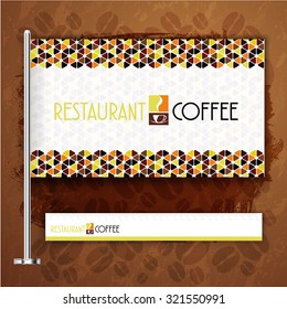 Corporate identity flag rule Menu Restaurant Background coffee beans brown