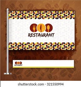 Corporate identity flag rule Menu Restaurant Background coffee beans brown