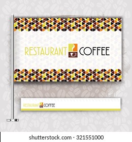 Corporate identity flag rule Menu Restaurant Background coffee beans brown