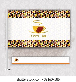 Corporate identity flag rule Menu Restaurant Background coffee beans brown
