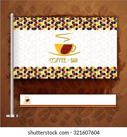 Corporate identity flag rule Menu Restaurant Background coffee beans brown