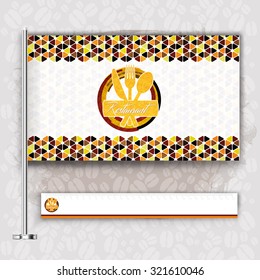 Corporate identity flag rule Menu Restaurant Background coffee beans brown