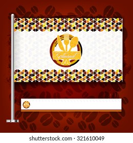 Corporate identity flag rule Menu Restaurant Background coffee beans brown