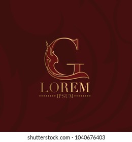 Corporate Identity G Branding Thai art style vector logo design template