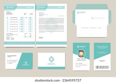 Corporate Identity including Business card, Id card, Letterhead Invoice and Envelope