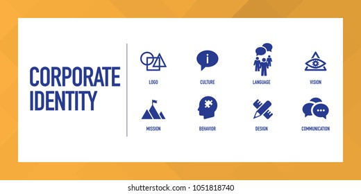 Corporate Identity Infographic Icon Set