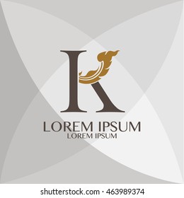 Corporate Identity K Branding  Thai art style vector logo design template