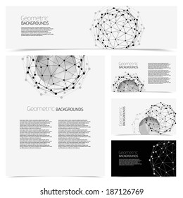 Corporate identity kit or business kit. Abstract backgrounds of geometric shapes.Vector company style for brand book and guideline. Identity Design Template. Card, banners, envelope.