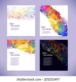 Corporate identity kit or business kit with artistic, Abstract backgrounds Vector color pattern with waves watercolors. Abstract background hand drawing
