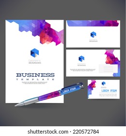 Corporate identity kit or business kit with artistic, abstract geometric element for your business.