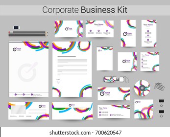 Corporate Identity Kit or Business stationery templates including Letter Head, Business Card, Web Banner or Header, Notepad, CD, USB Flash Drive, Envelope.