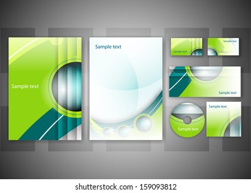 Corporate identity kit or professional business. Includes CD Cover, Business Card, Envelope and Letter Head Designs. Vector