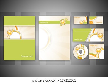 Corporate identity kit or professional business. Includes CD Cover, Business Card, Envelope and Letter Head Designs. Vector