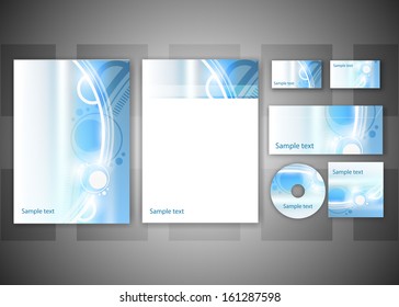 Corporate identity kit or professional business. Includes CD Cover, Business Card, Envelope and Letter Head Designs. Vector