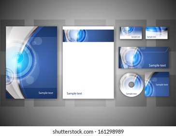 Corporate identity kit or professional business. Includes CD Cover, Business Card, Envelope and Letter Head Designs. Vector