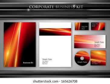 Corporate identity kit or professional business. Includes CD Cover, Business Card, Envelope and Letter Head Designs. Vector