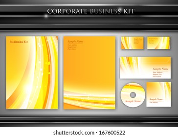 Corporate identity kit or professional business. Includes CD Cover, Business Card, Envelope and Letter Head Designs. Vector