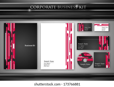 Corporate identity kit or professional business. Includes CD Cover, Business Card, Envelope and Letter Head Designs. Vector