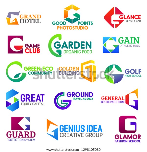 Corporate Identity Letter G Business Icons Stock Vector Royalty