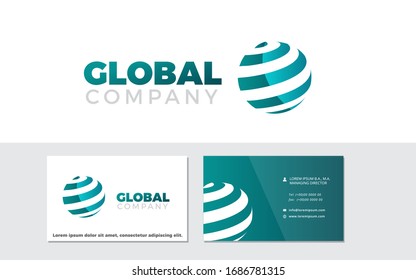 Corporate identity, logo & business cards, vector design