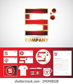 Corporate identity logo icon template of letter S promotional materials business card