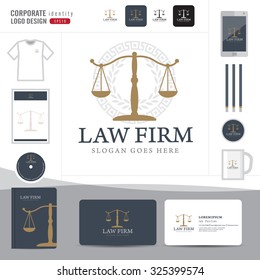 Corporate Identity Logo Law Firm,Law Office, Lawyer Services, Vector Logo Template