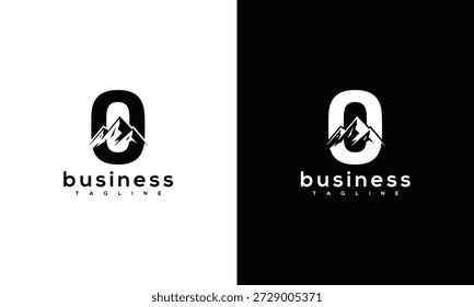 Corporate Identity Logos Featuring Mountain Silhouettes on Contrasting Backgrounds