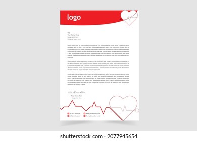 Corporate identity medical letterhead template. Abstract Pharmacy vector letterhead design on dark grey background. Business documentation. Vector Illustration