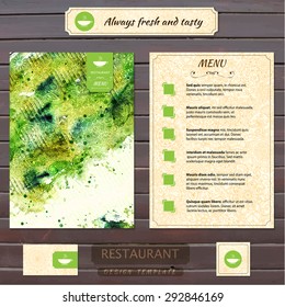 Corporate identity. Menu and Business cards for cafe and restaurant. Coffee and tea concept design.