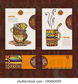 Corporate identity. Menu. Cup of coffee