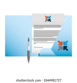 corporate identity mock up stationery folder document and pen