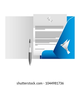 corporate identity mock up stationery folder document and pen