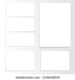 Corporate identity mockup template white vector realistic. Mock up flyer, notepad blank cover set for brand. Brochure size A4, a5 poster. Business stationary.