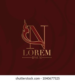 Corporate Identity N Branding Thai art style vector logo design template