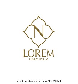 Corporate Identity N Branding  Thai art style vector logo design template