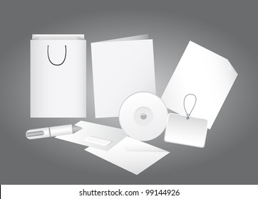 corporate identity over gray background, blank. vector illustration