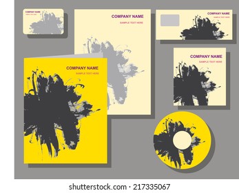 corporate identity presentation of your design calligraphy ink stains