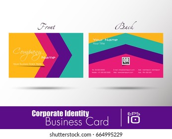 Corporate identity professional designer business or visiting card set. Vector abstract creative business cards.