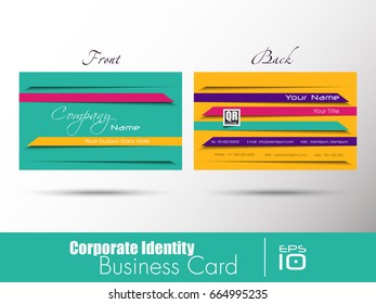 Corporate identity professional designer business or visiting card set. Vector abstract creative business cards.