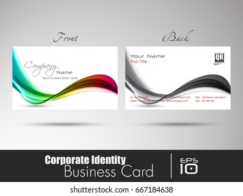 Corporate identity professional designer business or visiting card set front and back both, Vector abstract creative business cards.