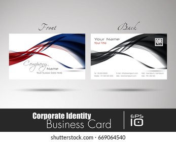 Corporate identity professional designer business or visiting card set front and back both, Vector abstract creative business cards.