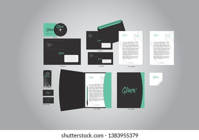 Corporate identity realistic branding template. Vector company style for brandbook or presentation