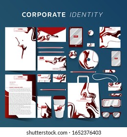 Corporate identity with red marble design