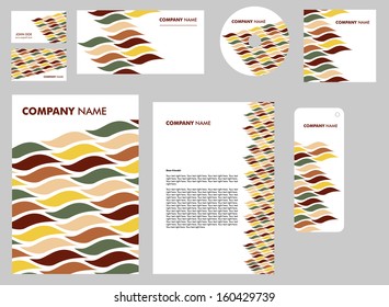 Corporate identity in retro style, ready to print templates of envelope , business cards, letterhead and CD