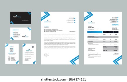 Corporate identity set branding template design kit. editable brand identity with abstract background color for Business Company and Finance Vector