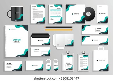 Kit de diseño de plantillas de marca para conjuntos de identidades corporativas. identidad de marca editable con el color de fondo abstracto para Empresa