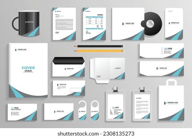 Corporate identity set branding template design kit. editable brand identity with the abstract background color for Business Company